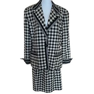 Vintage 80's Christian Dior Houndstooth Skirt Suit Set